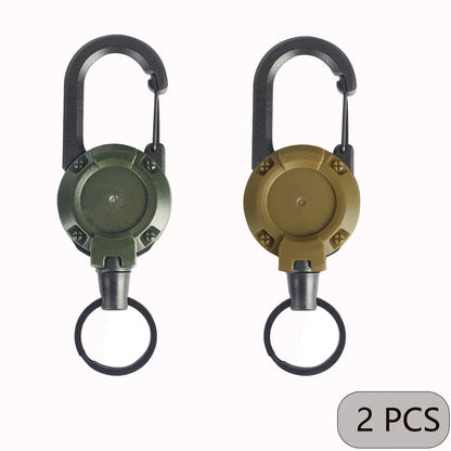 1/2/4PCS Retractable Keychain Badge Reel – Heavy Duty Extendable Holder with Carabiner for Men’s Outdoor Bags