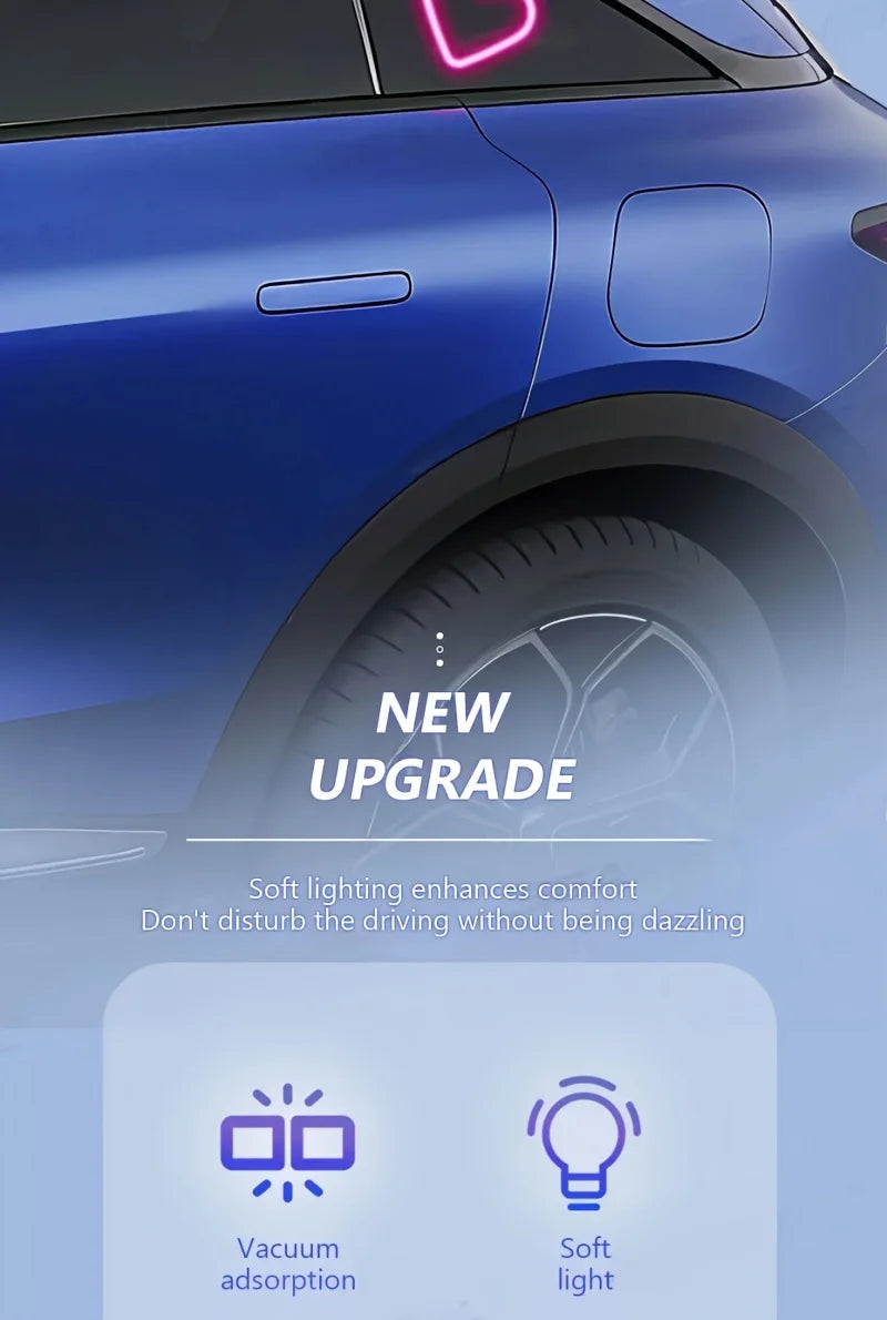 Solar-Powered LED Car Window Neon Lights — Heart-Shaped RGB-Free Color-Changing Interior Atmosphere Light