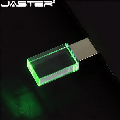 Crystal USB Flash Drive - LED Memory Stick 8GB–64GB