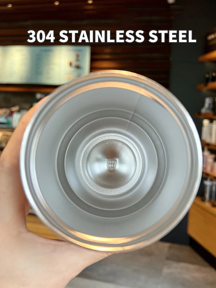 Tyeso Double-Layer Insulated Coffee Cup – Large Capacity Portable Stainless Steel Ice Cream Cup