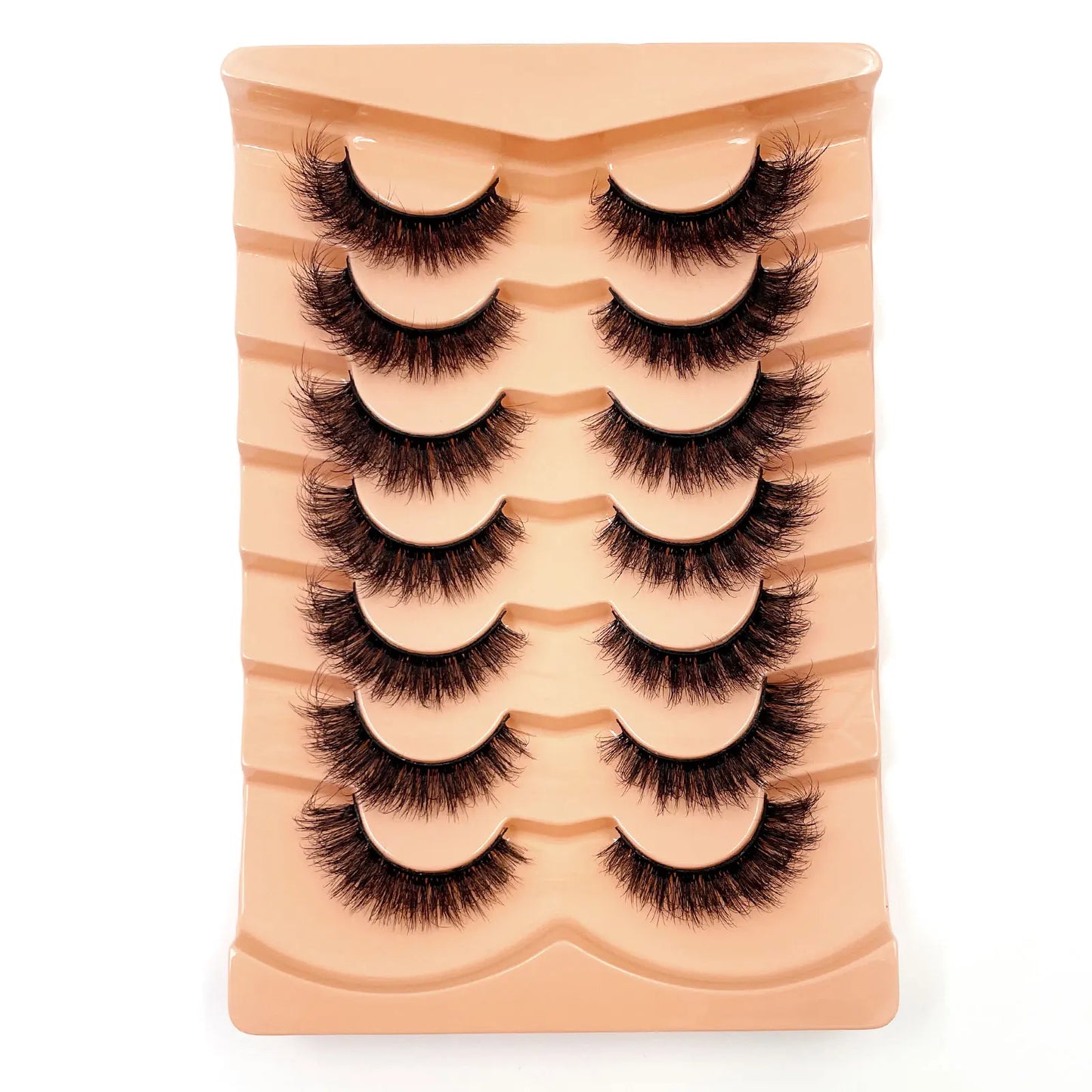 7 Pairs 3D Mink Fur False Eyelashes – Thick Short Dramatic Natural Look Makeup Lashes Wholesale