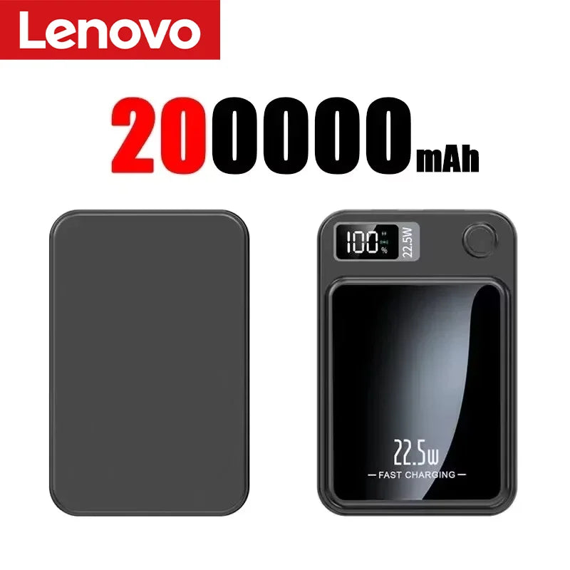 Lenovo 500000mAh Magnetic Power Bank - 22.5W Fast Charging Portable Battery Pack for iPhone & Samsung