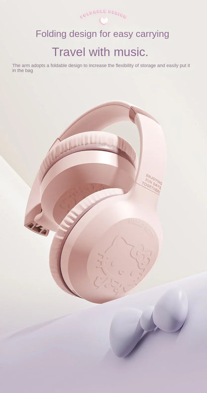 Hello Kitty & Kuromi Wireless Bluetooth Headset — Kawaii Cartoon Character Student Headphones, New Style