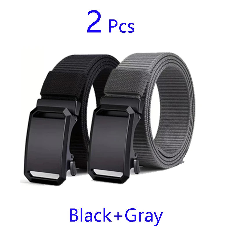Newest Automatic Buckle Canvas Belt – Tactical Waist Belt for Men, Durable Casual Outdoor, Hunting, Golf & Adventure Training Pants