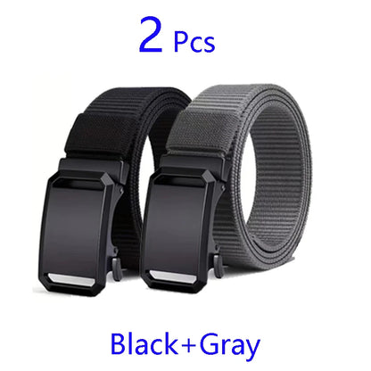 Newest Automatic Buckle Canvas Belt – Tactical Waist Belt for Men, Durable Casual Outdoor, Hunting, Golf & Adventure Training Pants