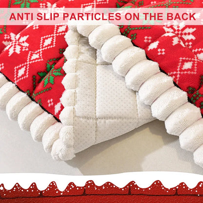 Christmas Sofa Mat Cover – Winter Warm Non-Slip Plush Cushion, Thicken Tatami for Living Room Home Decor