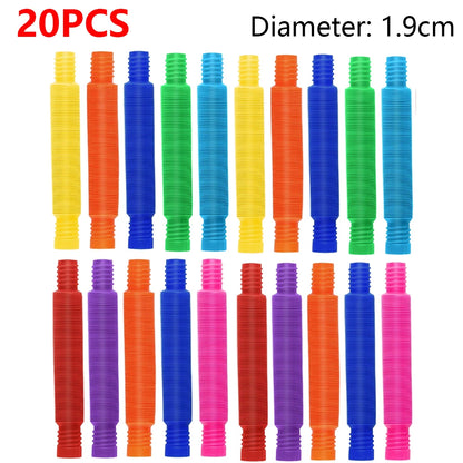 Colorful Pop Tubes Fidget Toys - Telescopic Sensory Stress Relief Toys for Kids & Adults