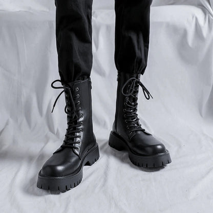 Luxury Brand Men's High Top Boots – Designer Leather Casual, Business & Outdoor Work Boots for Men