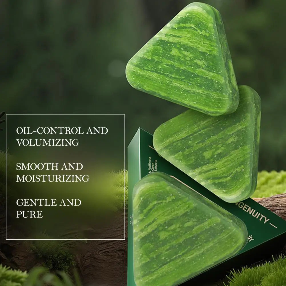 Usman Grass Herbal Shampoo Soap - Cypress Leaf & Polygonatum Extract for Oil Control and Scalp Care