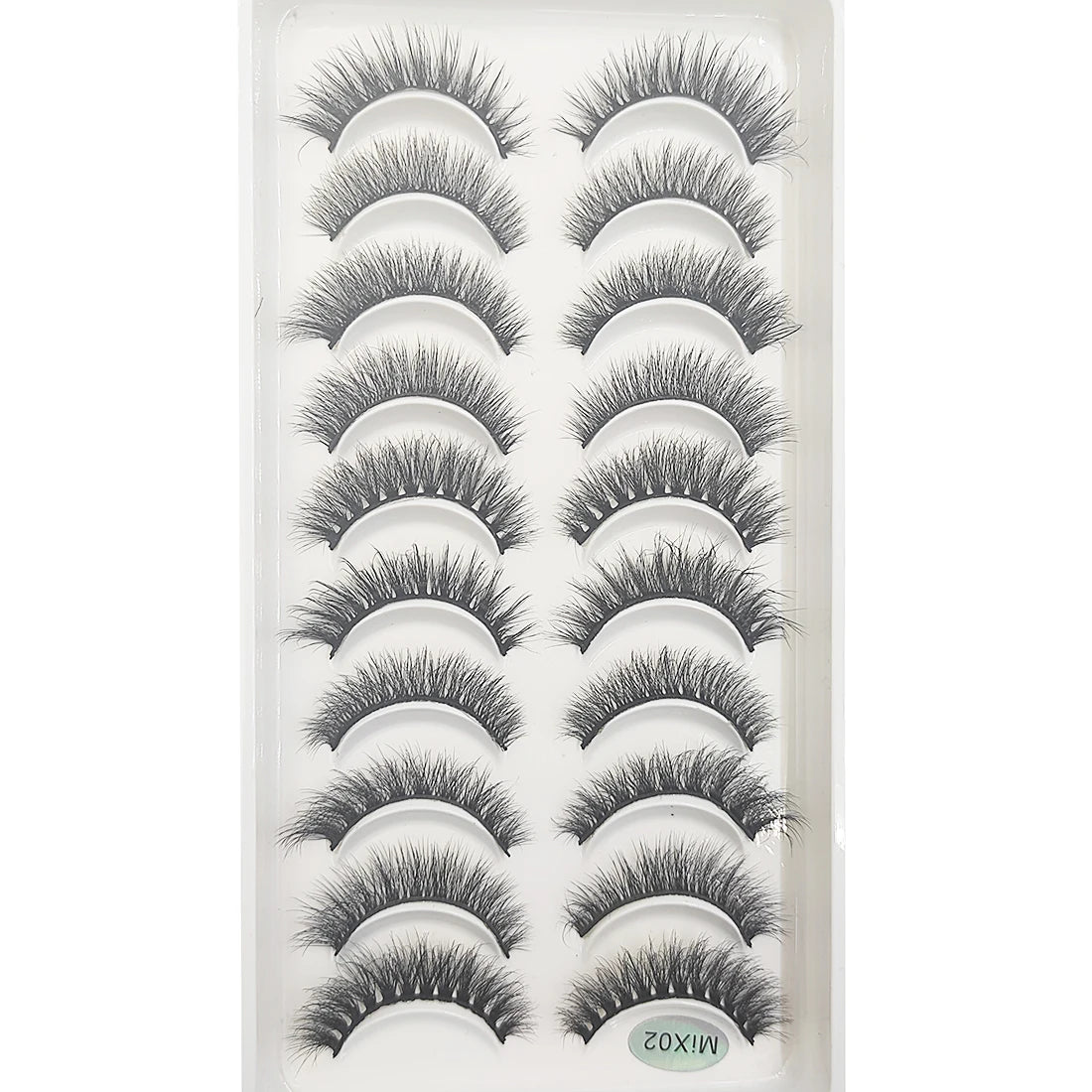 10 Pairs 3D Mink False Eyelashes – Soft Natural Cross Messy Dense Lash Extensions Makeup