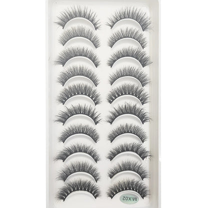 10 Pairs 3D Mink False Eyelashes – Soft Natural Cross Messy Dense Lash Extensions Makeup