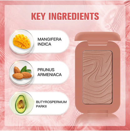 Professional Makeup Powder Blush - 12HR Wear, Vegan Formula, Pink Cream Blusher Palette for Face Cosmetics