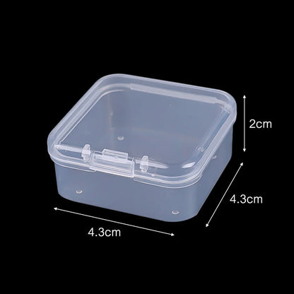 60/6PCS Mini Transparent Square Plastic Storage Boxes – Small Jewelry Organizer for Earrings & Packaging