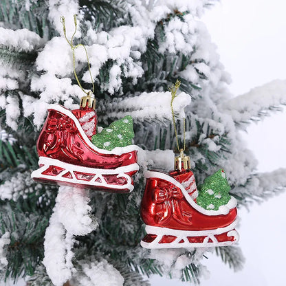 Christmas Tree Hanging Ornament – Red & White Candy Cane Pendant for Xmas, Home Decor & New Year 2024