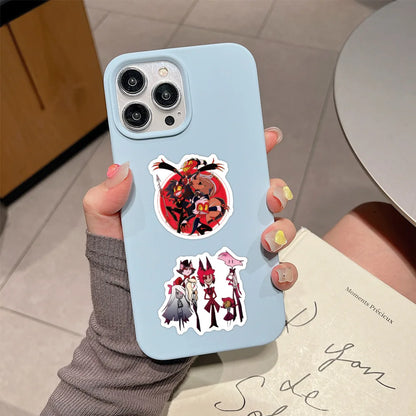 120PCS Helluva Boss Anime Stickers - Cartoon Graffiti Decals for Motorcycles, Luggage, Guitars, Laptops, and Phones