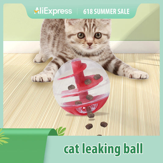 Cat Treat Dispensing Ball - Interactive Bite Resistant Slow Feeder Puzzle Toy for Kittens and Cats