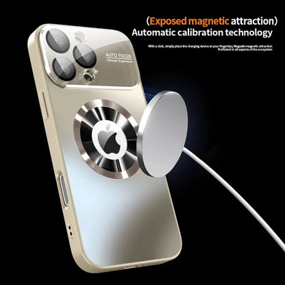 Titanium Metallic Matte iPhone Case - Luxury MagSafe Cover with Camera & Lens Protection for iPhone 12-17 Pro Max & Plus
