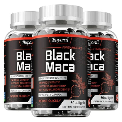 Black Maca Supplement – Natural Energizer for Performance, Energy, Endurance, Muscle Mass & Hormone Balance
