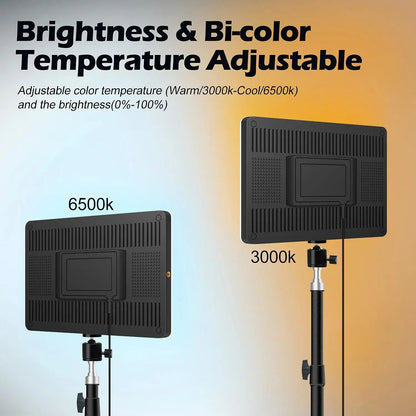 LED Video Light with Tripod – Studio & Conference Lighting for Live Streaming, TikTok, Zoom, Photography