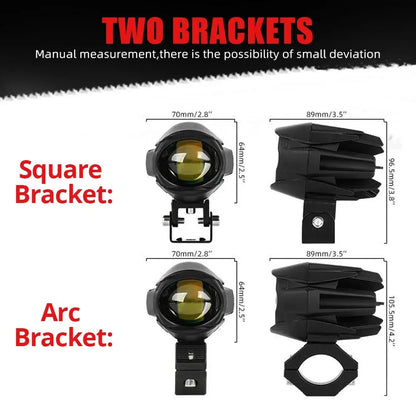 200W LED Motorcycle Spotlight – Fog & Auxiliary Headlights for Off-Road, UTV, Truck, 12V/24V