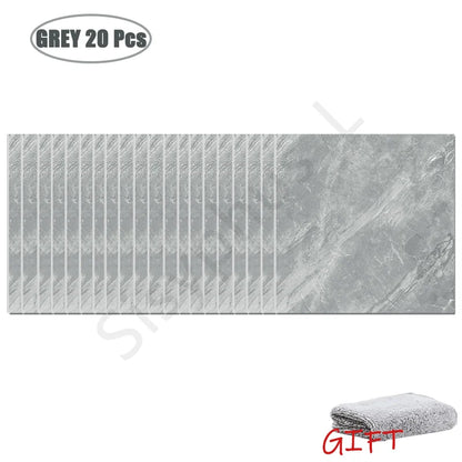 10-50Pcs PVC Marble Wall Stickers — Self-Adhesive Thickened Waterproof Tile Stickers for Bathroom Kitchen Floor Home Decor