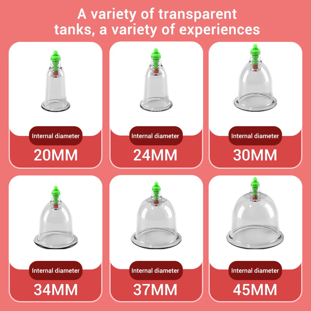 Smart Cupping Massage Instrument – Vacuum Suction Cups for Anti-Cellulite, Meridian Cans, and Body Scraping Therapy Massager