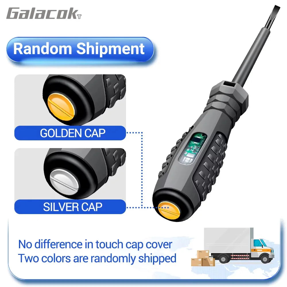 Multifunctional Electrician Test Screwdriver – AC Non-Contact Voltage Tester Pen 70-600V with Red/Green Indicator Lights