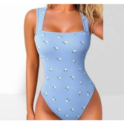 Women’s Sleeveless Knit Bodysuit – Summer Sexy Off-Shoulder Bodycon Jumpsuit, Casual Stretchy Street-Style Short Jumpsuit