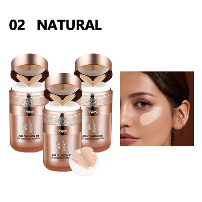Air Cushion BB Cream with Butterfly Powder Puff – Moisturizing, Whitening, Oil-Control, Waterproof Foundation & Concealer Makeup
