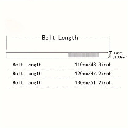 2Pcs Men’s No-Buckle Belt – High-End Black Soft PU Leather Strap Fashion Belt