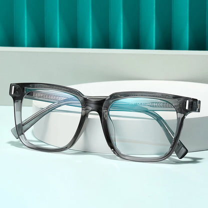 Kachawoo TR90 Anti-Blue Light Glasses – Unisex Square Frame, Transparent Grey, Korean Style Eyewear