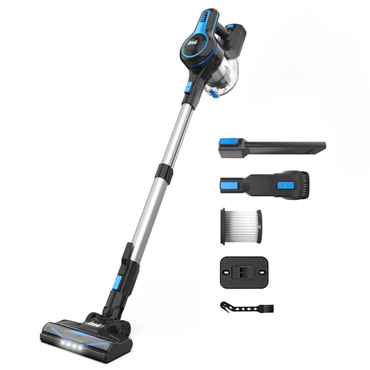 INSE Cordless Vacuum Cleaner – 20Kpa Lightweight Stick Vacuum with 2200mAh Battery for Hard Floors, Carpets, Hair & Car Cleaning