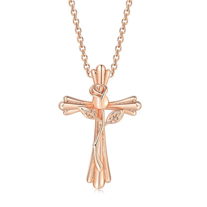 Heart Cross Pendant Necklace for Women – Double Color Aesthetic Choker Chain with Cross Design, Stainless Steel Christmas Gift Jewelry N231