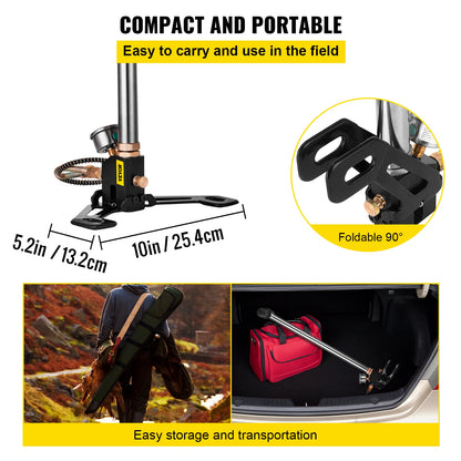 VEVOR 3-Stage High-Pressure Hand Pump — 4500PSI PCP Air Pump with Pressure Gauge for Tires, Kayaks, Balls & Air Guns