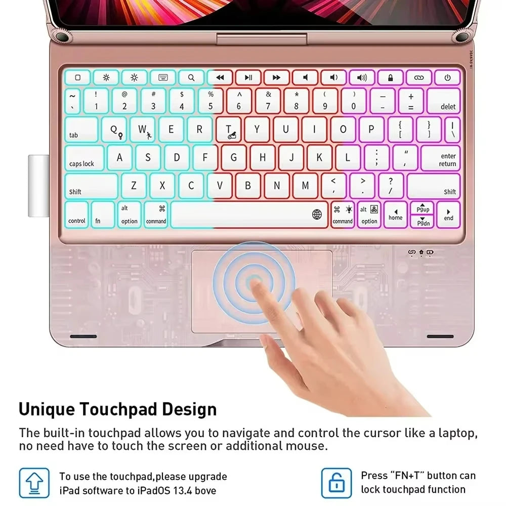 New Magic Keyboard Case for iPad — 360° Flip Backlit Keyboard for iPad 11th Gen A16, iPad Air 11/13-inch M3 2025