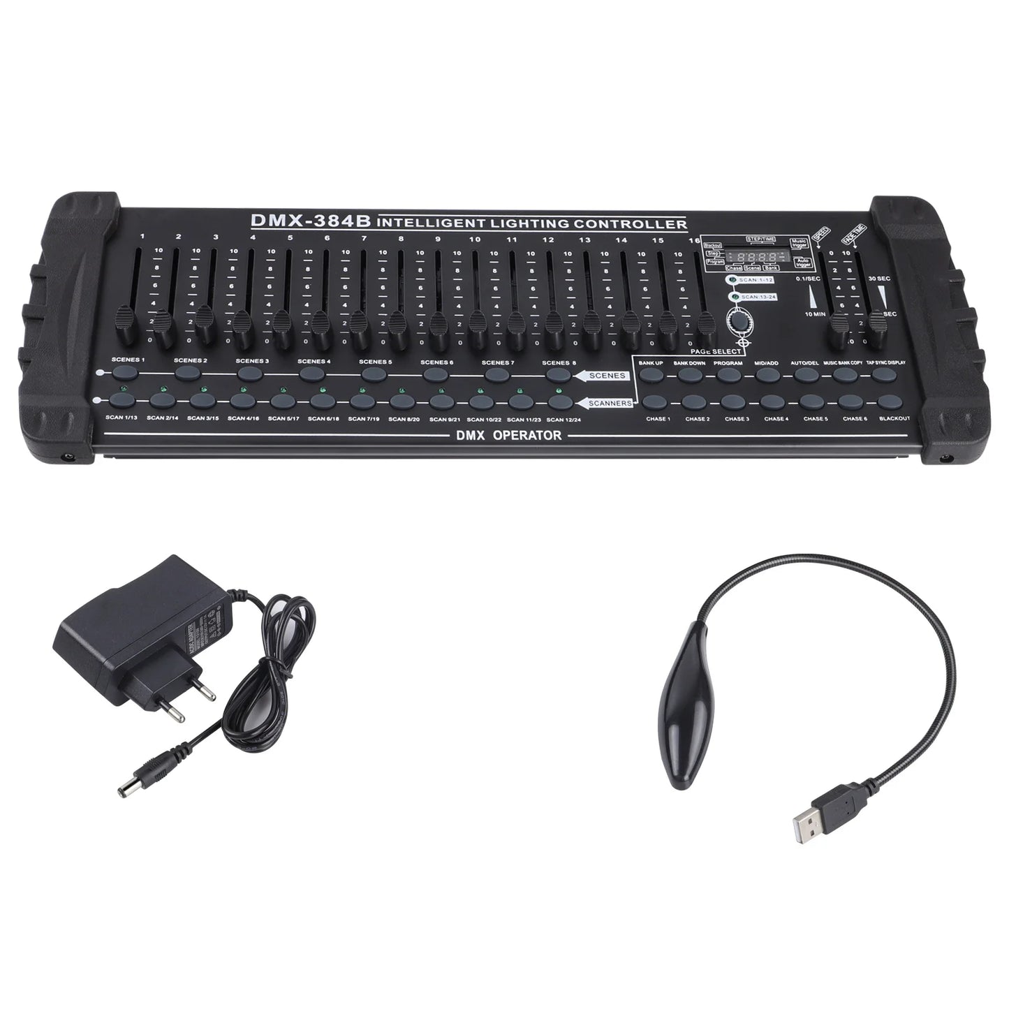 Yiflamefly 384 Channel DMX512 Lighting Controller - Stage Light Programming Console for DJ, Concert & Professional Events