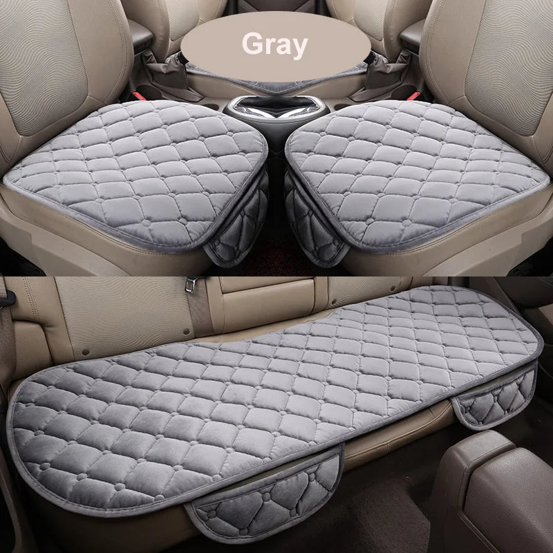 Winter Plush Car Seat Covers - Universal Warm Anti-Slip Front & Rear Seat Protectors