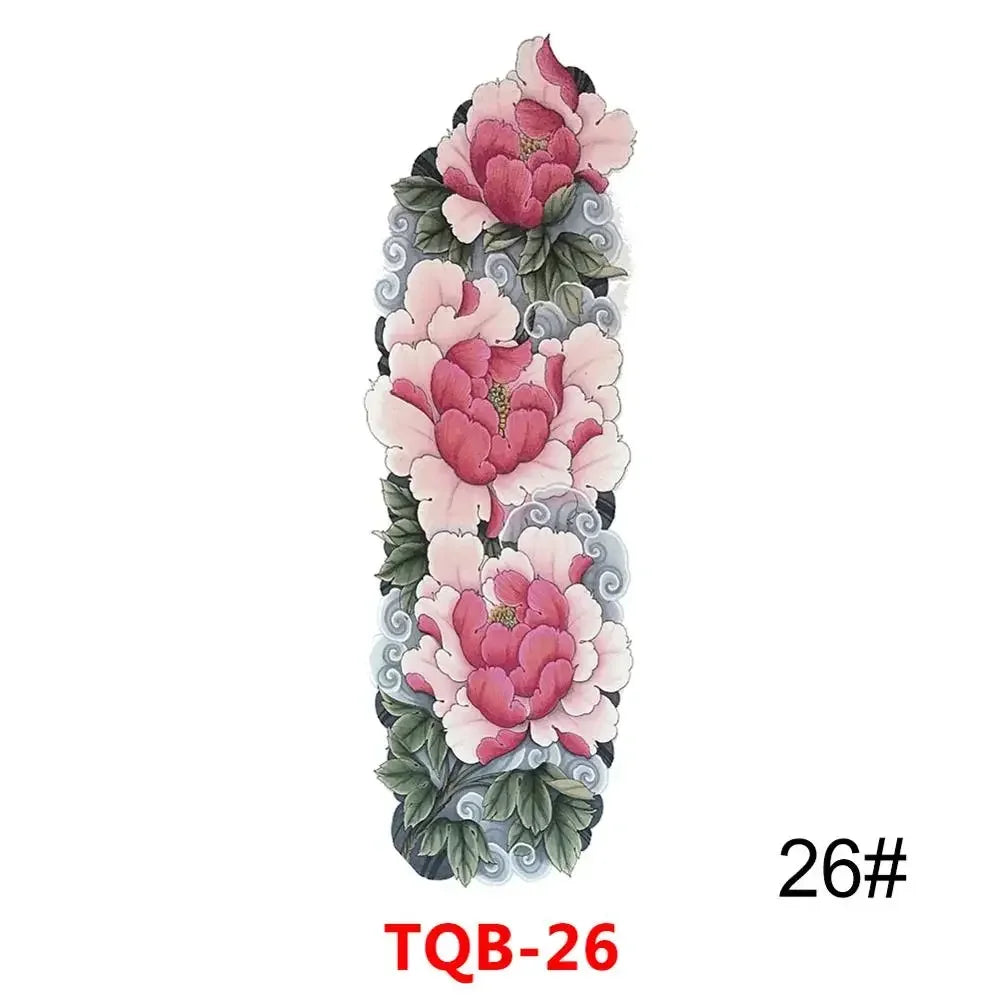 16 Designs Full Arm Temporary Tattoo Sleeves - Waterproof Body Art Stickers for Men & Women Fashion Style