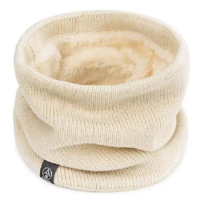 Women’s Winter Plush Woolen Scarf – Thick Fleece Neck Warmer, Knitted Muffler & Ski Mask