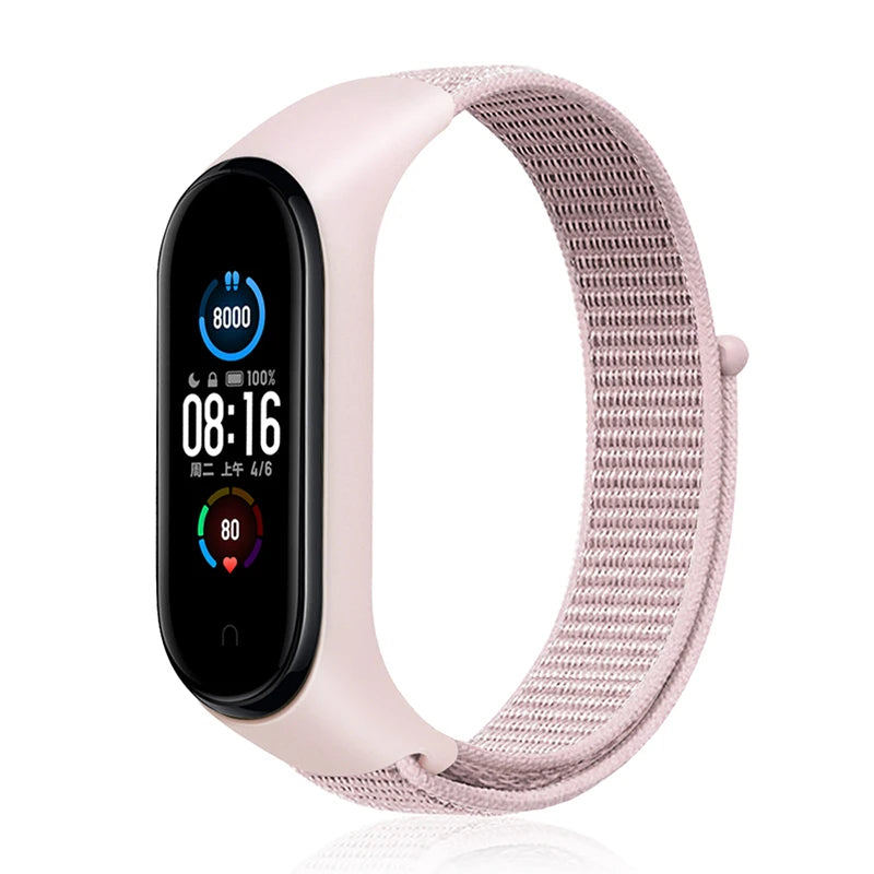 Nylon Loop Strap for Xiaomi Mi Band - Adjustable Sport Wristband Bracelet for Mi Band 3 4 5 6 7 8