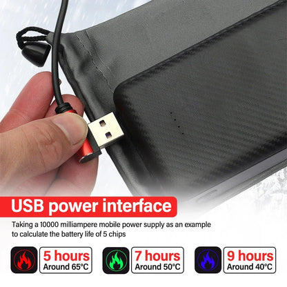 7-Zone USB Electric Heated Camping Mat - Foldable Sleeping Pad with Adjustable Temperature for Outdoor Warmth and Comfort