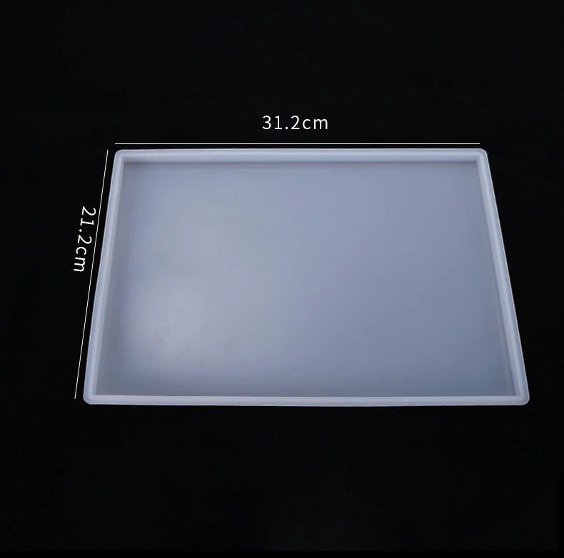 Large Rectangle Resin Tray Silicone Mold - DIY Epoxy Tea Plate Coaster Craft Making Mold