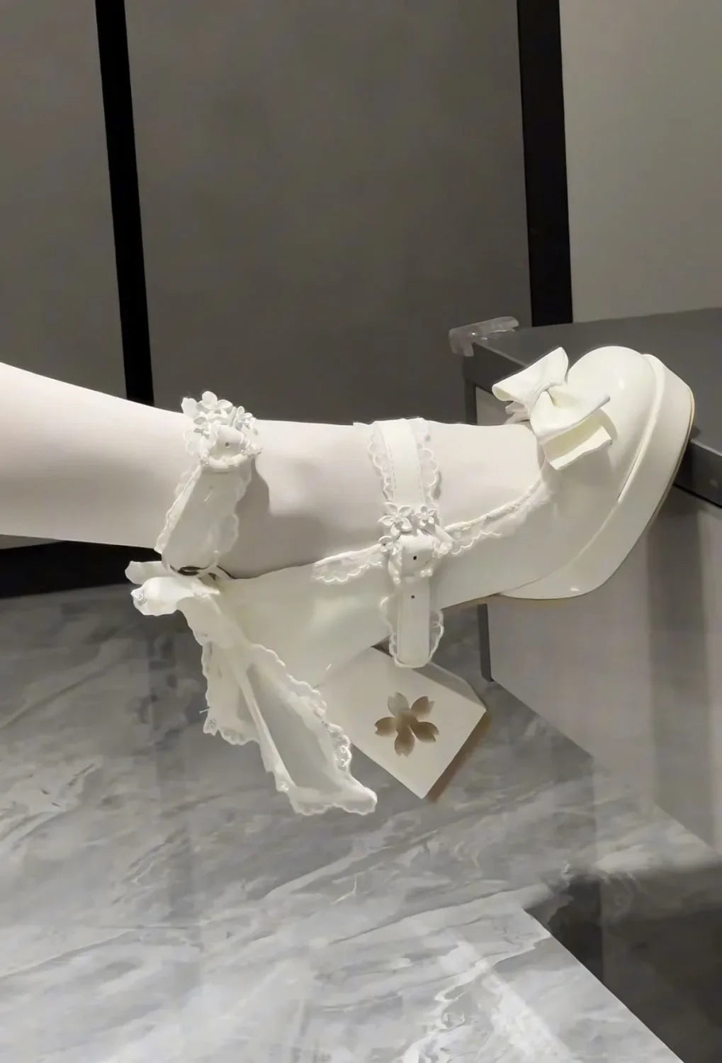 Lolita Butterfly Knot High Heels – Cute Platform Mary Jane Shoes for Girls, Students & Sakura Wedding Dress