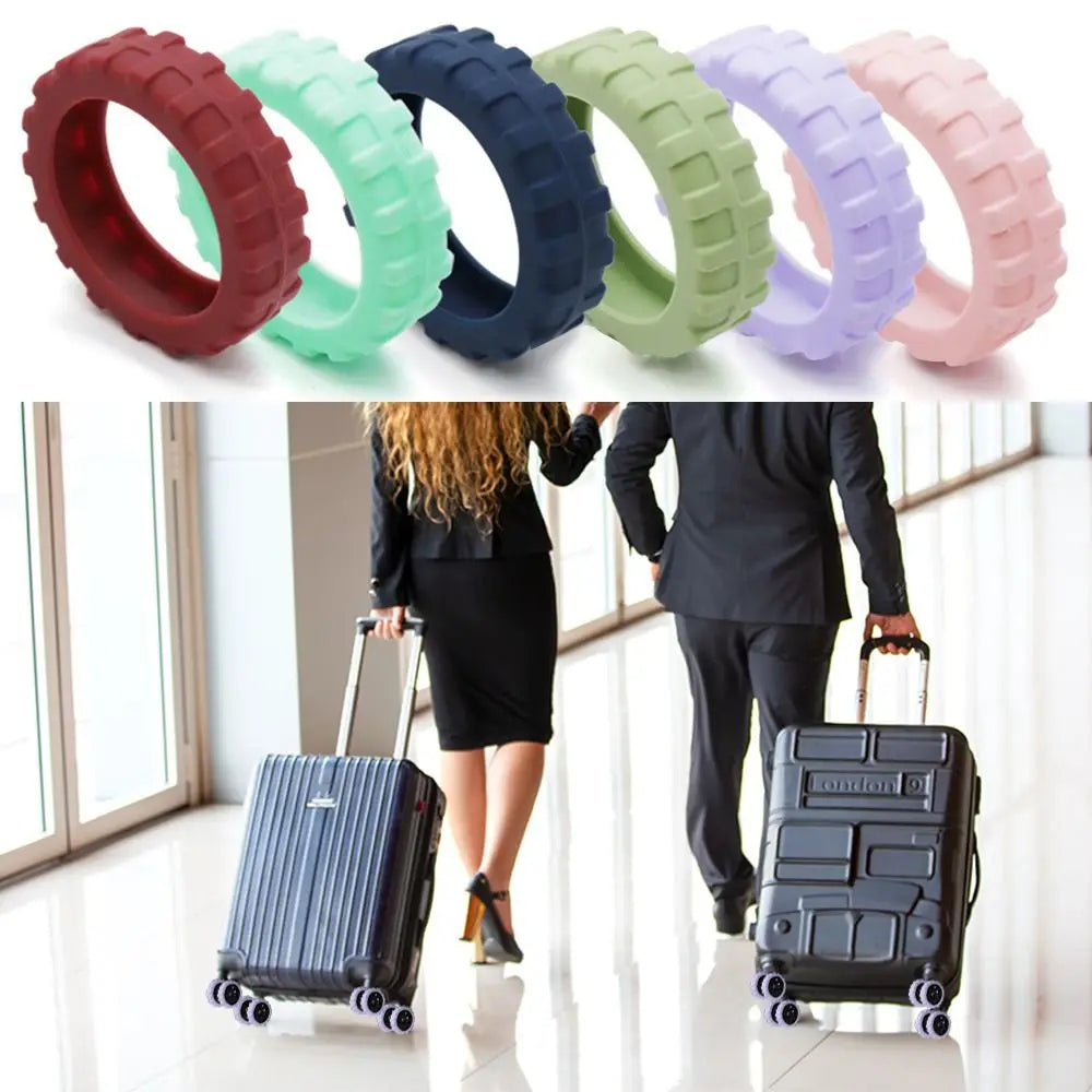Universal Silicone Luggage Wheel Covers — Travel Suitcase Caster Protector, Noise & Wear Reduction