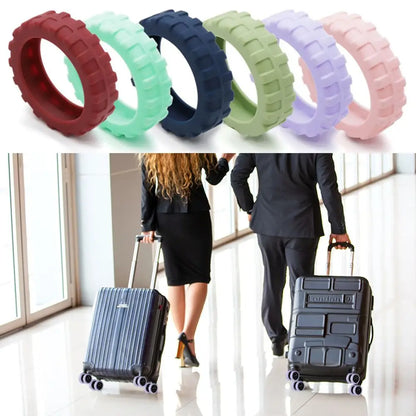 Universal Silicone Luggage Wheel Protectors – Travel Suitcase Caster Covers to Reduce Wear & Noise