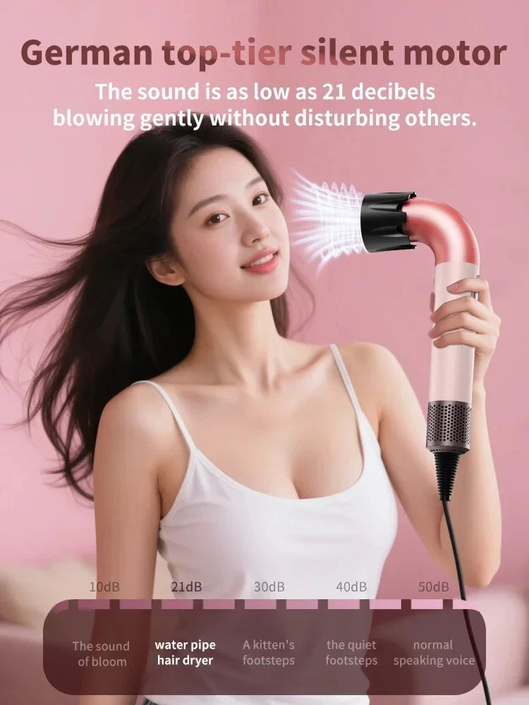 EU High-Speed Leafless Hair Dryer – Negative Ion Salon Diffuser Nozzle for Precise Styling
