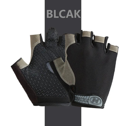 Breathable Fingerless Cycling Gloves - Anti-Slip Half-Finger Fitness, Gym & Fishing Gloves for Men & Women