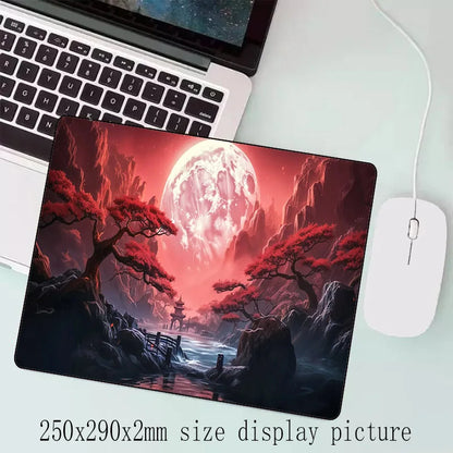 Sakura Scenery Large Anti-Slip Rubber Gaming Mouse Pad – Durable Thick Seam Edge Desk Mat for Office & Gaming