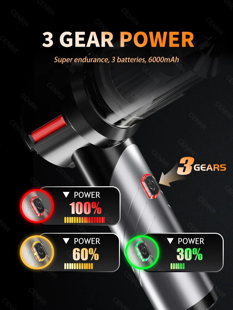 CENRR Mini Car Vacuum Cleaner – 99800PA Powerful Cordless Handheld Blower for Home & Car Cleaning