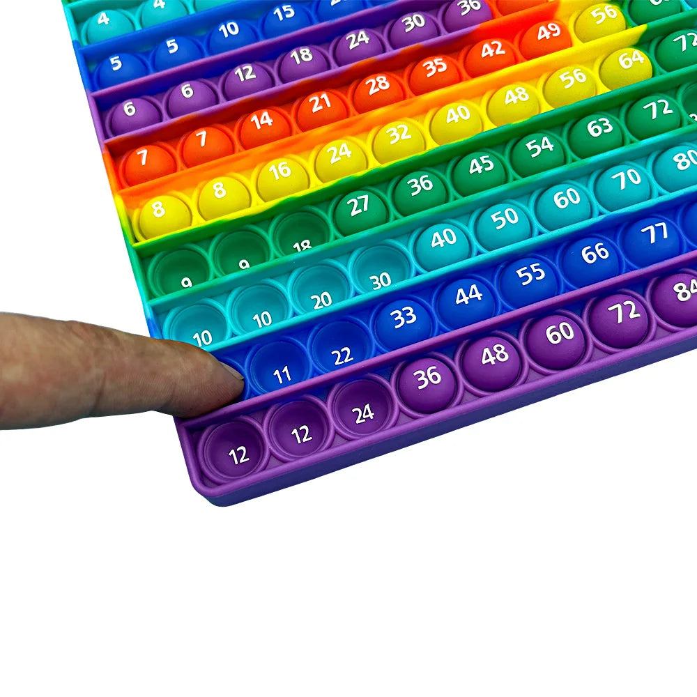 12x12 Multiplication & Addition Math Game Toy - Rainbow Silicone Times Table Educational Gift for Kids